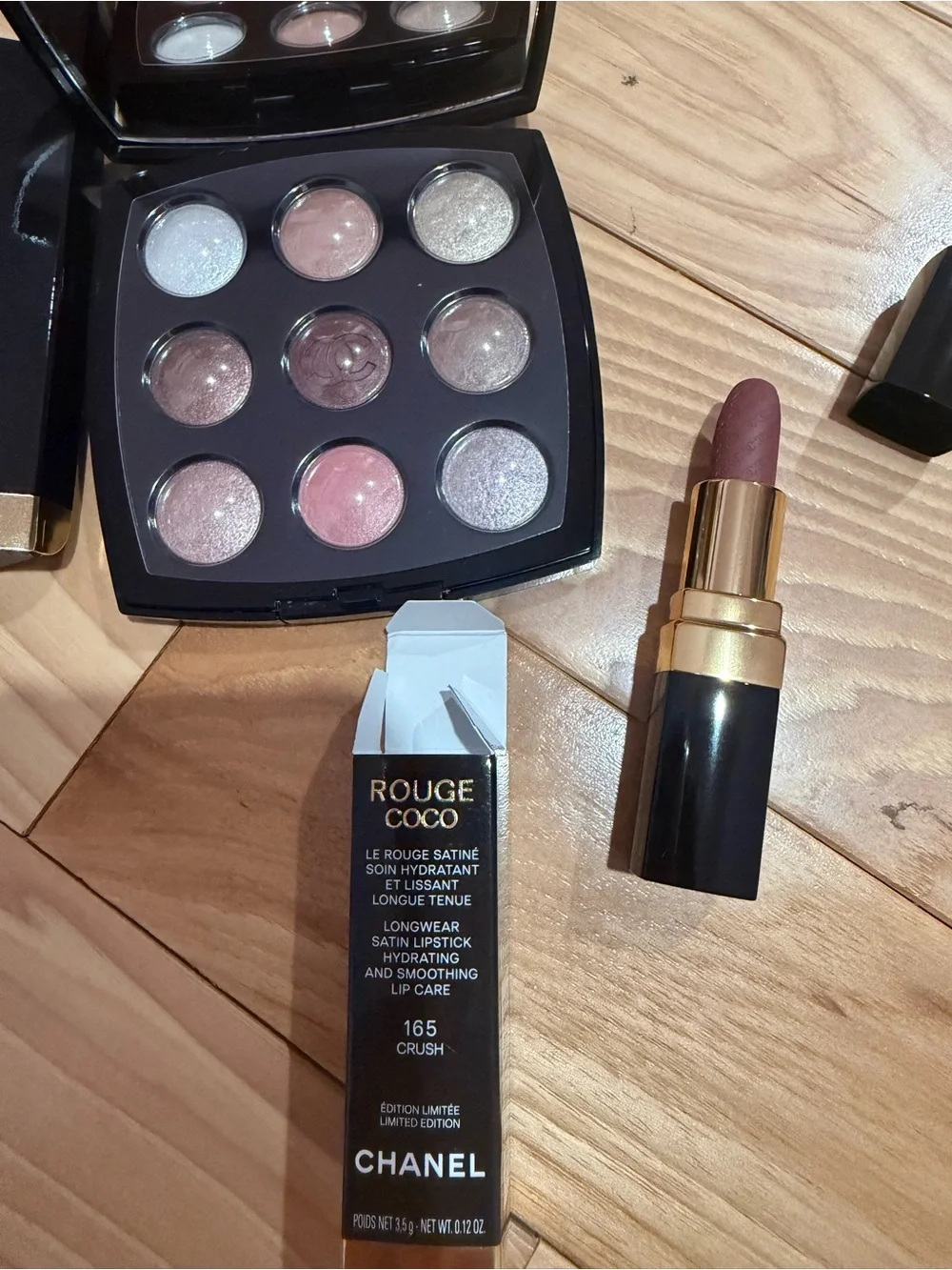 Chanel 587 eyeshadows and 165 crush lipstick